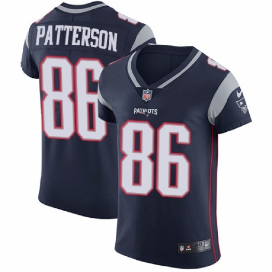 Men's Nike New England Patriots #86 Cordarrelle Patterson Navy Blue Team Color Vapor Untouchable Elite Player NFL Jersey