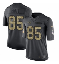 Men's Nike New England Patriots #85 Kenny Britt Limited Black 2016 Salute to Service NFL Jersey