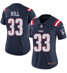 Women's Nike New England Patriots #33 Jeremy Hill Limited Navy Blue Rush Vapor Untouchable NFL Jersey