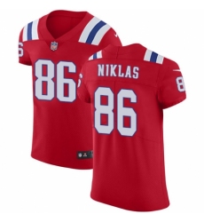 Men's Nike New England Patriots #86 Troy Niklas Red Alternate Vapor Untouchable Elite Player NFL Jersey