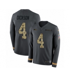 Youth Nike Seattle Seahawks #4 Michael Dickson Limited Black Salute to Service Therma Long Sleeve NFL Jersey
