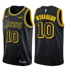 Youth Nike Los Angeles Lakers #10 Sviatoslav Mykhailiuk Swingman Black NBA Jersey - City Edition