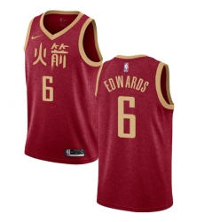 Women's Nike Houston Rockets #6 Vincent Edwards Swingman Red NBA Jersey - 2018 19 City Edition