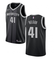 Youth Nike Detroit Pistons #41 Jameer Nelson Swingman Black NBA Jersey - City Edition