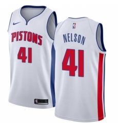 Youth Nike Detroit Pistons #41 Jameer Nelson Swingman White NBA Jersey - Association Edition