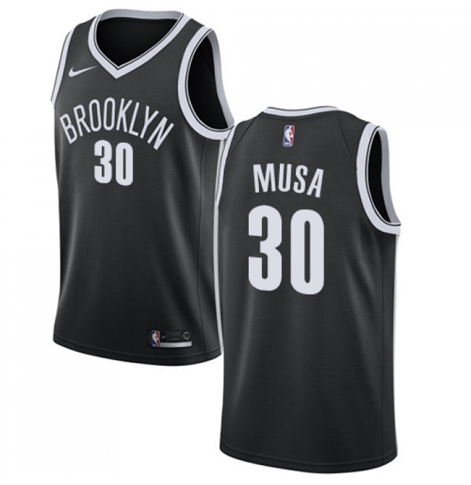 Men's Nike Brooklyn Nets #30 Dzanan Musa Swingman Black NBA Jersey - Icon Edition