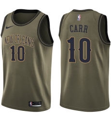 Men's Nike New Orleans Pelicans #10 Tony Carr Swingman Green Salute to Service NBA Jersey