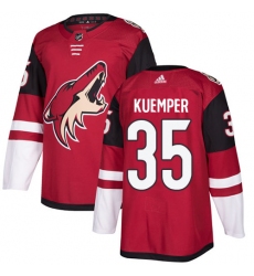 Men's Adidas Arizona Coyotes #35 Darcy Kuemper Authentic Burgundy Red Home NHL Jersey
