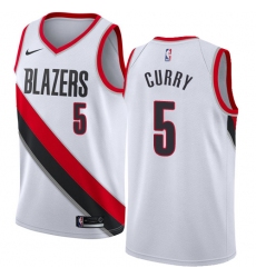 Women's Nike Portland Trail Blazers #5 Seth Curry Swingman White NBA Jersey - Association Edition
