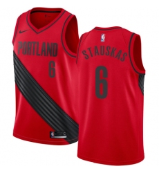 Youth Nike Portland Trail Blazers #6 Nik Stauskas Swingman Red NBA Jersey Statement Edition
