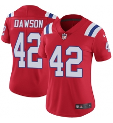 Women's Nike New England Patriots #42 Duke Dawson Red Alternate Vapor Untouchable Limited Player NFL Jersey