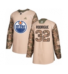 Men's Edmonton Oilers #32 Olivier Rodrigue Authentic Camo Veterans Day Practice Hockey Jersey