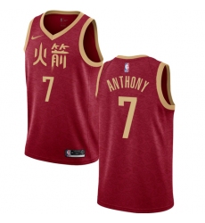 Youth Nike Houston Rockets #7 Carmelo Anthony Swingman Red NBA Jersey - 2018 19 City Edition