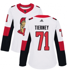 Women's Adidas Ottawa Senators #71 Chris Tierney Authentic White Away NHL Jersey