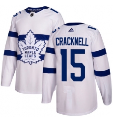 Youth Adidas Toronto Maple Leafs #15 Adam Cracknell Authentic White 2018 Stadium Series NHL Jersey