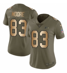 Women's Nike Seattle Seahawks #83 David Moore Limited Olive Gold 2017 Salute to Service NFL Jersey