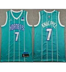 Men's Charlotte Hornets #7 Kon Knueppel Blue Icon Sponsor Swingman Jersey