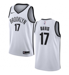 Men's Nike Brooklyn Nets #17 Ed Davis Swingman White NBA Jersey - Association Edition