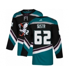 Youth Adidas Anaheim Ducks #62 Andrej Sustr Premier Black Teal Alternate NHL Jersey