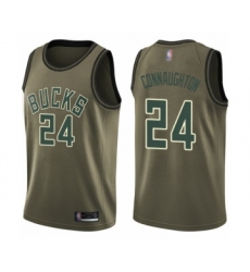 Youth Milwaukee Bucks #24 Pat Connaughton Swingman Green Salute to Service Basketball Jersey