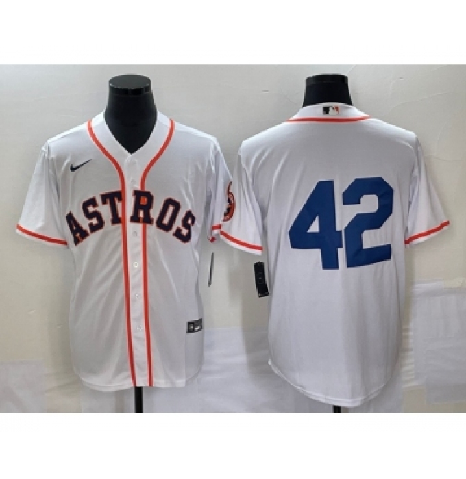 Men's Houston Astros #42 Jackie Robinson White Cool Base Stitched Baseball Jersey