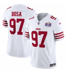 Men's San Francisco 49ers #97 Nick Bosa White 2023 F U S E Vapor Untouchable Limited Stitched Football 2024 Super Bowl LVIII Jersey