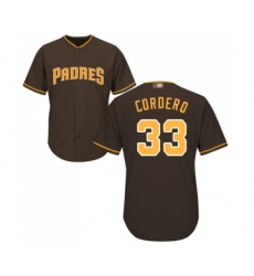 Youth San Diego Padres #33 Franchy Cordero Replica Brown Alternate Cool Base Baseball Jersey