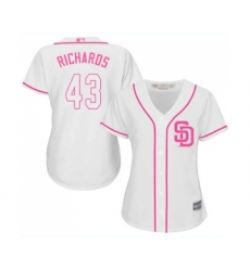 Women's San Diego Padres #43 Garrett Richards Replica White Fashion Cool Base Baseball Jersey