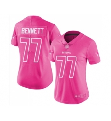 Women's New England Patriots #77 Michael Bennett Limited Pink Rush Fashion Football Jersey