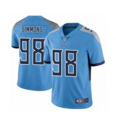 Youth Tennessee Titans #98 Jeffery Simmons Light Blue Alternate Vapor Untouchable Limited Player Football Jersey