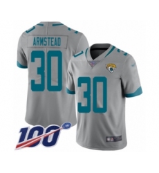 Men's Jacksonville Jaguars #30 Ryquell Armstead Silver Inverted Legend Limited 100th Season Football Jersey