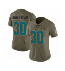Women's Jacksonville Jaguars #30 Ryquell Armstead Limited Olive 2017 Salute to Service Football Jersey