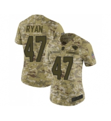 Women's Jacksonville Jaguars #47 Jake Ryan Limited Camo 2018 Salute to Service Football Jersey