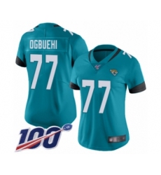 Women's Jacksonville Jaguars #77 Cedric Ogbuehi Teal Green Alternate Vapor Untouchable Limited Player 100th Season Football Jersey