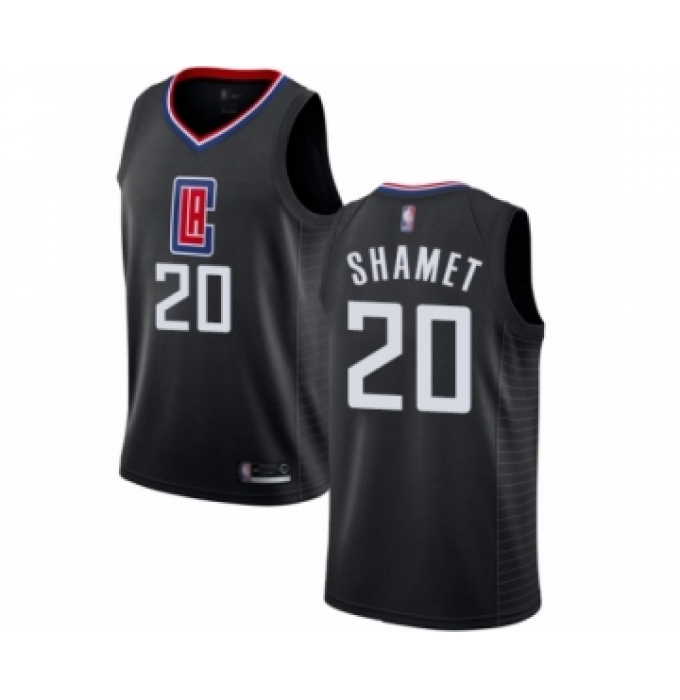 Men's Los Angeles Clippers #20 Landry Shamet Authentic Black Basketball Jersey Statement Edition