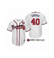 Women 2019 Armed Forces Day Mike Soroka #40 Atlanta Braves White Jersey
