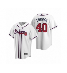 Youth Atlanta Braves #40 Mike Soroka Nike White 2020 Replica Home Jersey