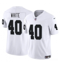 Men's Las Vegas Raiders #40 Devin White White 2025 F.U.S.E. Vapor Football Stitched Jersey