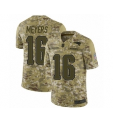 Men's New England Patriots #16 Jakobi Meyers Limited Camo 2018 Salute to Service Football Jersey