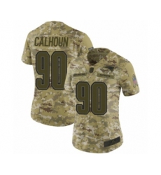 Women's New England Patriots #90 Shilique Calhoun Limited Camo 2018 Salute to Service Football Jersey