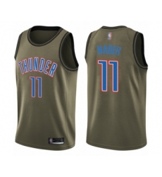 Men's Oklahoma City Thunder #11 Abdel Nader Swingman Green Salute to Service Basketball Jersey