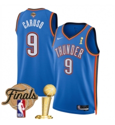Men's Oklahoma City Thunder #9 Alex Caruso Blue 2025 Finals And Finals Champions Icon Edition Stitched Basketball Jersey