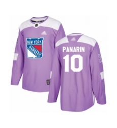 Men's New York Rangers #10 Artemi Panarin Authentic Purple Fights Cancer Practice Hockey Jersey