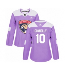 Women's Florida Panthers #10 Brett Connolly Authentic Purple Fights Cancer Practice Hockey Jersey