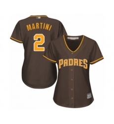 Women's San Diego Padres #2 Nick Martini Authentic Brown Alternate Cool Base Baseball Player Jersey