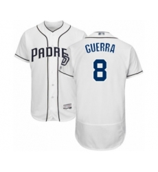 Men's San Diego Padres #8 Javy Guerra White Home Flex Base Authentic Collection Baseball Player Jersey