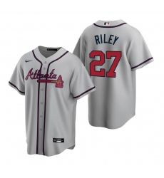 Men's Nike Atlanta Braves #27 Austin Riley Gray Road Stitched Baseball Jersey