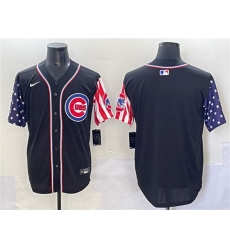 Men's Chicago Cubs Blank Black 2025 Independence Day Vapor Premier Limited Stitched Baseball Jersey