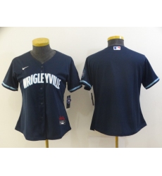 Women's Nike Chicago Cubs Blank Navy City Royal Alternate Stitched Baseball Jersey