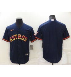 Men's Houston Astros Blank Navy Blue Rainbow Stitched MLB Cool Base Nike Jersey